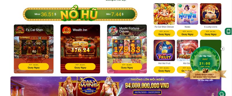 Hệ thống kho game đa dạng, nhiều màu sắc mới lạ của V9BET