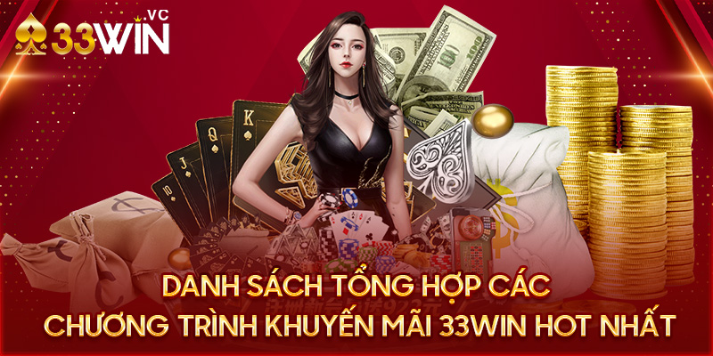 Danh sách tổng hợp các chương trình khuyến mãi 33win hot nhất