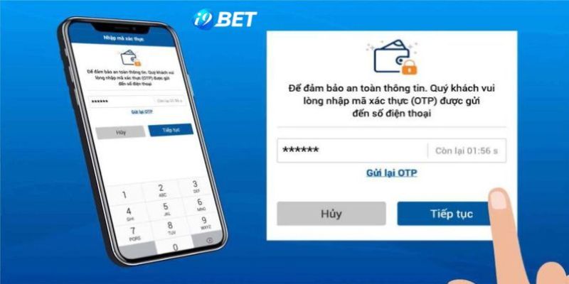 Nhập mã OTP để hoàn thành việc đăng ký I9bet trên điện thoại