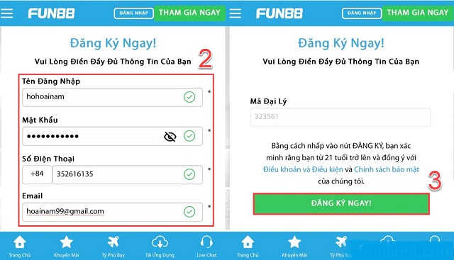 Hãy đăng ký chơi tại Fun88BK